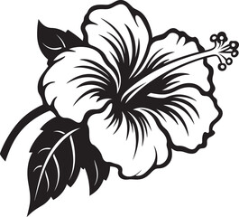 Leafy Hibiscus Greenery Sleek Graphic Evolution Hibiscus Blossom Vector Creative Logo Vision
