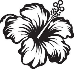 Hibiscus Flower Vector Art Serene Graphic Identity Tropical Hibiscus Bouquet Creative Logo Vision