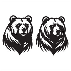 bears, vector illustration, silhouette