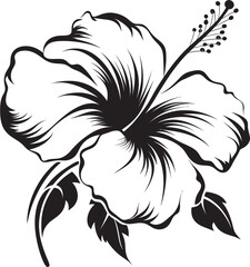 Hibiscus and Palm Leaf Fusion Symbolic Icon Design Hibiscus Bloom Essence Minimalist Icon Integration