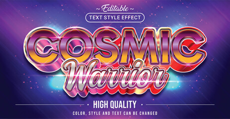 Editable text style effect - Cosmic Warrior text style theme.