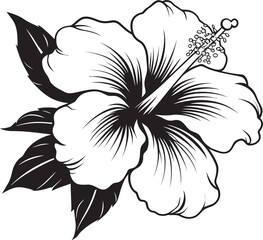 Leafy Hibiscus Greenery Sleek Graphic Evolution Hibiscus Blossom Vector Creative Logo Vision