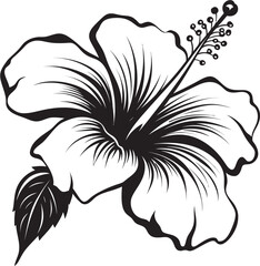 Hibiscus Leaf Icon Minimalist Iconic Imagery Hibiscus and Fern Elegance Artistic Graphic Creation