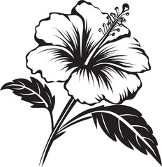 Vibrant Hibiscus Spirit Artistic Logo Art Hibiscus Bloom Iconic Tropical Elegance