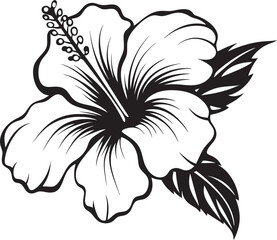 Exotic Hibiscus Blossom Modern Logo Creation Botanical Hibiscus Elegance Artistic Floral Emblem