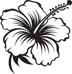 Tropical Hibiscus Essence Minimalist Logo Concept Colorful Hibiscus Oasis Natural Graphic Expression