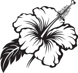 Colorful Hibiscus Oasis Natural Graphic Expression Hibiscus Emblem Design Abstract Floral Art