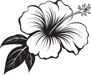 Hibiscus Fantasy Art Abstract Logo Formulation Hibiscus Bloom Harmony Minimalist Icon Vision