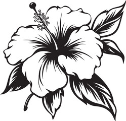 Colorful Hibiscus Flora Contemporary Logo Artistry Hibiscus Leaf Symbol Minimalist Iconic Imagery