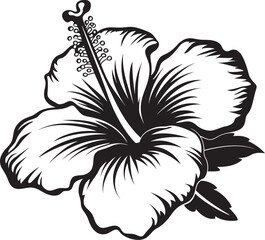 Tropical Hibiscus Fusion Serene Graphic Formulation Exotic Hibiscus Symbolism Artistic Logo Design