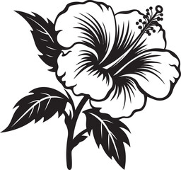 Hibiscus and Palm Design Symbolic Icon Creation Hibiscus Harmony Geometric Logo Composition