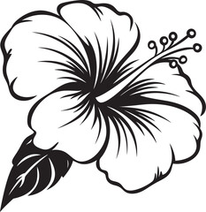 Exotic Hibiscus Elegance Modern Logo Creation Botanical Hibiscus Bloom Artistic Floral Emblem