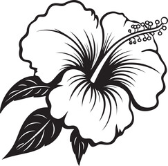 Colorful Hibiscus Flora Contemporary Logo Artistry Hibiscus Leaf Symbol Minimalist Iconic Imagery