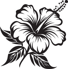 Tropical Hibiscus Leaf Natural Logo Expression Hibiscus and Palm Leaf Fusion Symbolic Icon Design