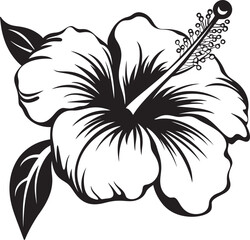 Tropical Hibiscus Essence Minimalist Logo Concept Colorful Hibiscus Oasis Natural Graphic Expression