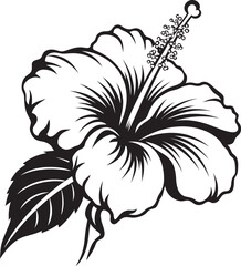 Vibrant Hibiscus Illustration Artful Representation Exotic Hibiscus Spirit Simple Iconic Style