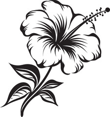 Hibiscus Flower Vector Art Serene Graphic Identity Tropical Hibiscus Bouquet Creative Logo Vision