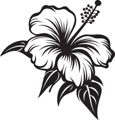 Hibiscus and Palm Design Symbolic Icon Creation Hibiscus Harmony Geometric Logo Composition