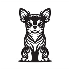 Chihuahua dog, vector illustration, silhouette