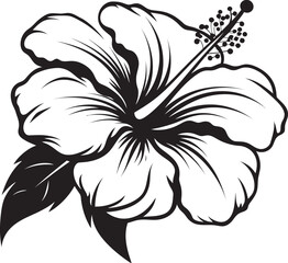 Vibrant Hibiscus Illustration Artful Representation Exotic Hibiscus Spirit Simple Iconic Style