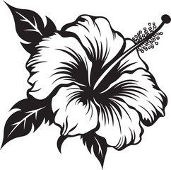 Hibiscus Flower Vector Modern Graphic Art Tropical Hibiscus Essence Minimalist Logo Concept