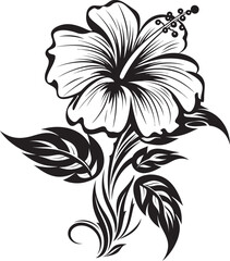 Hibiscus and Palm Design Symbolic Creation Hibiscus Harmony Geometric Composition