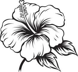 Botanical Hibiscus Artistry Artistic Iconic Emblem Hibiscus Blossom Harmony Symbolic Graphic Element