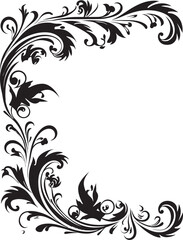 Antique Corner Design Graceful Detailing Vintage Decorative Element Floral Elegance