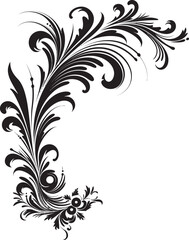 Ornate Victorian Floral Corner Decorative Flourish Classic Vintage Corner Illustration Artistic Craftsmanship