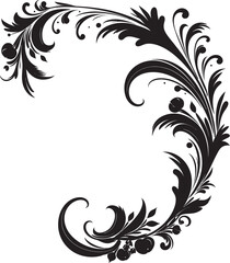 Antique Botanical Corner Symbol of Heritage Retro Style Floral Corner Design with Character