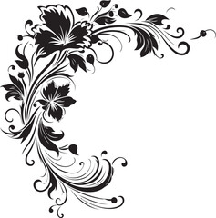 Antique Floral Corner Symbol Intricate Beauty Vintage Botanical Detail Classic Grace