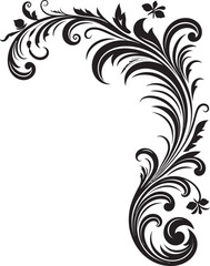 Retro Floral Corner Emblem Stylish Sophistication Elegant Victorian Corner Detail Timeless Craft