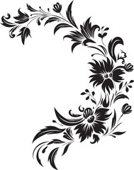 Classic Vintage Floral Corner Artisanal Touch Antique Style Corner Illustration Graceful Elegance