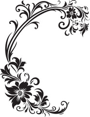 Delicate Victorian Floral Corner Artistic Flourish Vintage Botanical Detail Traditional Artistry