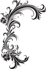 Antique Style Corner Illustration Graceful Elegance Vintage Decorative Element Iconic Symbolism