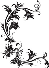 Delicate Victorian Floral Corner Timeless Beauty Vintage Botanical Detail Retro Appeal