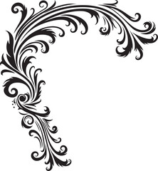 Floral Corner Emblem Classic Symbol Ornate Victorian Corner Pattern Artistic Flourish
