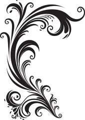 Vintage Decorative Element Artistic Design Delicate Victorian Floral Corner Timeless Beauty