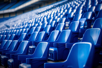 Naklejka premium Empty seats in a stadium. Background with selective focus and copy space.