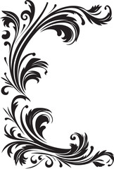 Victorian Corner Ornament Traditional Elegance Antique Floral Corner Symbol Retro Artistry