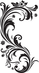 Antique Floral Corner Symbol Retro Artistry Vintage Botanical Detail Iconic Charm