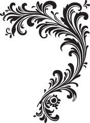 Vintage Botanical Detail Artistic Flourish Floral Corner Frame Classic Ornate Design