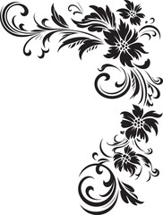 Antique Corner Design Elegant Legacy Vintage Style Floral Corner Iconic Symbol