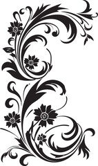 Antique Floral Corner Symbol Classic Symbolism Vintage Botanical Detail Elegant Representation