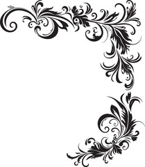 Vintage Decorative Element Artistic Charm Delicate Victorian Floral Corner Elegant Expression