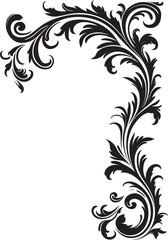 Victorian Corner Ornament Retro Graphic Design Antique Floral Corner Symbol Classic Icon