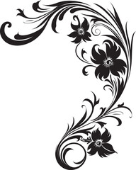 Ornate Floral Corner Element Timeless Beauty of Art Classic Floral Corner Emblem Artistic Legacy Restored