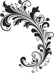 Vintage Botanical Detail Artistry Honoring Tradition Retro Floral Corner Emblem Echoes of Stylish Sophistication