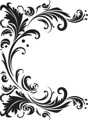 Retro Floral Corner Emblem Echoes of Stylish Sophistication Elegant Victorian Corner Detail Time Honored Craft in Every Line