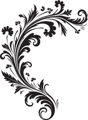 Vintage Decorative Element Floral Elegance Evoked Elegant Retro Corner Floral Iconic Expression Revisited